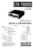 SONY STR-7800SD DOLBY FM FM STEREO FM AM RECEIVER SERVICE MANUAL INC BLK DIAG AND PARTS LIST 20 PAGES ENG