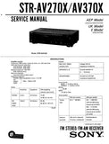 SONY STR-AV270X STR-AV370X FM STEREO FM AM RECEIVER SERVICE MANUAL INC BLK DIAG PCBS SCHEM DIAGS AND PARTS LIST 26 PAGES ENG