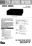 SONY STR-AV900 STR-AV1000 FM STEREO FM AM RECEIVER SERVICE MANUAL INC PCBS SCHEM DIAGS AND PARTS LIST 37 PAGES ENG