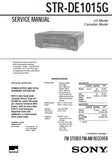 SONY STR-DE1015G FM STEREO FM AM RECEIVER SERVICE MANUAL INC BLK DIAGS PCBS SCHEM DIAGS AND PARTS LIST 76 PAGES ENG