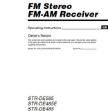 SONY STR-DE585 STR-DE485E STR-DE485 FM STEREO FM AM RECEIVER OPERATING INSTRUCTIONS 56 PAGES ENG