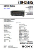 SONY STR-DE685 FM STEREO FM AM RECEIVER SERVICE MANUAL INC BLK DIAGS PCBS SCHEM DIAGS AND PARTS LIST 60 PAGES ENG