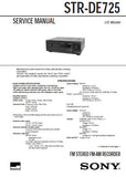 SONY STR-DE725 FM STEREO FM AM RECEIVER SERVICE MANUAL INC BLK DIAGS PCBS SCHEM DIAGS AND PARTS LIST 58 PAGES ENG