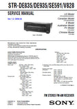 SONY STR-DE835 STR-DE935 STR-SE591 STR-V828 FM STEREO FM AM RECEIVER SERVICE MANUAL INC BLK DIAGS PCBS SCHEM DIAGS AND PARTS LIST 68 PAGES ENG