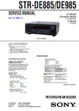 SONY STR-DE885 STR-DE985 FM STEREO FM AM RECEIVER SERVICE MANUAL INC BLK DIAGS PCBS SCHEM DIAGS AND PARTS LIST 84 PAGES ENG