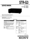 SONY STR-G3 FM STEREO FM AM RECEIVER SERVICE MANUAL INC BLK DIAGS PCBS SCHEM DIAGS AND PARTS LIST 39 PAGES ENG