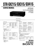 SONY STR-GX215 STR-GX315 STR-GX415 FM STEREO FM AM RECEIVER SERVICE MANUAL INC BLK DIAG PCBS SCHEM DIAGS AND PARTS LIST 28 PAGES ENG