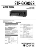 SONY STR-GX700ES FM STEREO FM AM RECEIVER SERVICE MANUAL INC BLK DIAG PCBS SCHEM DIAGS AND PARTS LIST 31 PAGES ENG