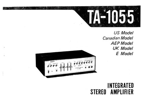 SONY TA-1055 INTEGRATED STEREO AMPLIFIER SERVICE MANUAL INC BLK DIAG LEVEL DIAG PCB SCHEM DIAG AND PARTS LIST 16 PAGES ENG