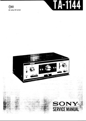 SONY TA-1144 INTEGRATED STEREO AMPLIFIER SERVICE MANUAL INC BLK DIAG LEVEL DIAG PCBS SCHEM DIAGS AND PARTS LIST 33 PAGES ENG