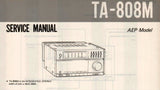 SONY TA-808M INTEGRATED STEREO AMPLIFIER SERVICE MANUAL INC PCBS SCHEM DIAG AND PARTS LIST 9 PAGES ENG