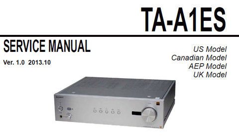 SONY TA-A1ES INTEGRATED STEREO AMPLIFIER SERVICE MANUAL INC BLK DIAGS PCBS SCHEM DIAGS AND PARTS LIST 96 PAGES ENG