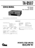 SONY TA-D507 INTEGRATED STEREO AMPLIFIER SERVICE MANUAL INC PCBS SCHEM DIAGS AND PARTS LIST 19 PAGES ENG
