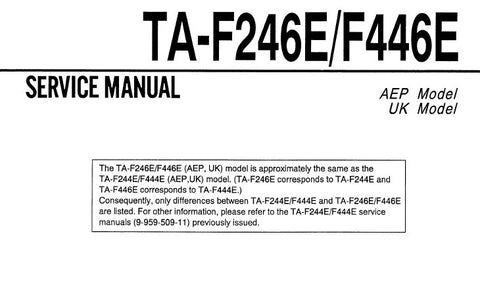 SONY TA-F246E TA-F446E INTEGRATED STEREO AMPLIFIER SERVICE MANUAL INC SCHEM DIAG AND PARTS LIST 8 PAGES ENG