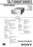 SONY TA-F3000 TA-F3000ES INTEGRATED STEREO AMPLIFIER SERVICE MANUAL INC PCBS SCHEM DIAGS AND PARTS LIST 16 PAGES ENG