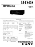 SONY TA-F345R INTEGRATED STEREO AMPLIFIER SERVICE MANUAL INC BLK DIAG PCBS SCHEM DIAG AND PARTS LIST 13 PAGES ENG