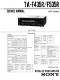 SONY TA-F435R TA-F535R INTEGRATED STEREO AMPLIFIER SERVICE MANUAL INC BLK DIAG PCBS SCHEM DIAG AND PARTS LIST 23 PAGES ENG
