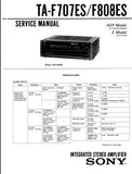 SONY TA-F707ES TA-808ES INTEGRATED STEREO AMPLIFIER SERVICE MANUAL INC CONN DIAG BLK DIAG PCBS SCHEM DIAG AND PARTS LIST 32 PAGES ENG