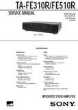 SONY TA-FE310R TA-FE510R INTEGRATED STEREO AMPLIFIER SERVICE MANUAL INC PCBS SCHEM DIAG AND PARTS LIST 17 PAGES ENG