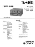 SONY TA-H4800 POWER AMPLIFIER SERVICE MANUAL INC BLK DIAG PCBS SCHEM DIAG AND PARTS LIST 15 PAGES ENG