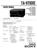 SONY TA-H7900E PREAMPLIFIER SERVICE MANUAL INC BLK DIAG PCBS SCHEM DIAGS AND PARTS LIST 39 PAGES ENG