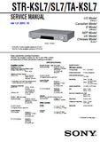 SONY TA-KSL7 STR-KSL7 STR-SL7 AV AMPLIFIER SERVICE MANUAL INC BLK DIAGS PCBS SCHEM DIAGS AND PARTS LIST 42 PAGES ENG