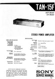 SONY TA-N15F STEREO POWER AMPLIFIER SERVICE MANUAL INC BLK DIAG PCBS SCHEM DIAG AND PARTS LIST 8 PAGES ENG