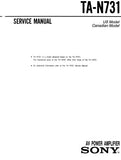 SONY TA-N731 AV POWER AMPLIFIER SERVICE MANUAL INC PARTS LIST 2 PAGES ENG