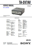 SONY TA-SV7AV AMPLIFIER SERVICE MANUAL INC PCBS SCHEM DIAGS AND PARTS LIST 28 PAGES ENG
