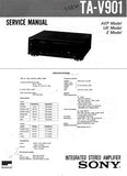 SONY TA-V901 INTEGRATED STEREO AMPLIFIER SERVICE MANUAL INC PCBS SCHEM DIAGS AND PARTS LIST 17 PAGES ENG
