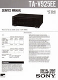 SONY TA-V925EE DIGITAL DRIVE PREAMPLIFIER SERVICE MANUAL INC BLK DIAG PCBS SCHEM DIAGS AND PARTS LIST 28 PAGES ENG