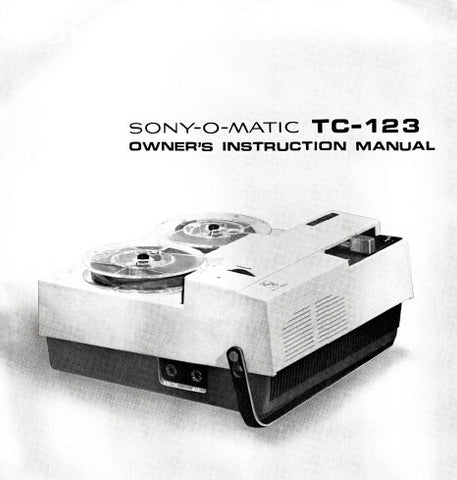 SONY TC-123 PORTABLE TAPE RECORDER OWNER'S INSTRUCTION MANUAL 2 PAGES ENG