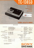 SONY TC-138SD STEREO CASSETTE CORDER SERVICE MANUAL INC BLK DIAG PCBS SCHEM DIAG AND PARTS LIST 36 PAGES ENG