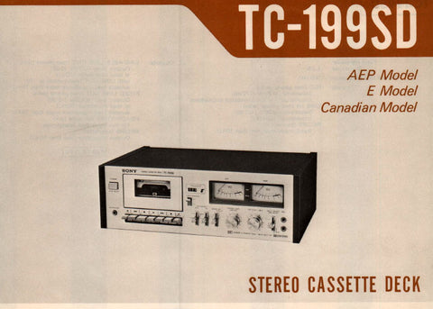 SONY TC-204SD STEREO CASSETTE DECK SERVICE MANUAL INC BLK DIAG PCBS SCHEM DIAG AND PARTS LIST 16 PAGES ENG