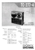 SONY TC-277-4 4 CHANNEL STEREO TAPE-CORDER SERVICE MANUAL INC BLK DIAG PCBS SCHEM DIAG AND PARTS LIST 33 PAGES ENG