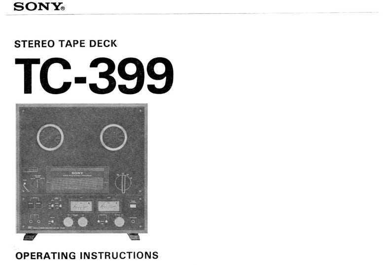 SONY TC-399 STEREO TAPE DECK OPERATING INSTRUCTIONS 14 PAGES ENG