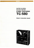 SONY TC-580 STEREO TAPECORDER OWNER'S INSTRUCTION MANUAL 17 PAGES ENG