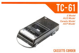 SONY TC-61 CASSETTE CORDER SERVICE MANUAL INC BLK DIAG SCHEM DIAG AND PARTS LIST 14 PAGES ENG