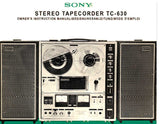 SONY TC-630 4 TRACK STEREO TAPE CORDER OWNER'S INSTRUCTION MANUAL 17 PAGES ENG