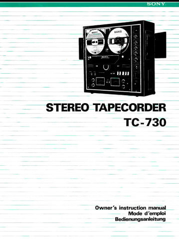 SONY TC-730 STEREO TAPECORDER OWNER'S INSTRUCTION MANUAL 33 PAGES ENG FRANC DEUT