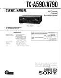 SONY TC-A590 TC-A790 4 TRACK 2 CHANNEL STEREO CASSETTE TAPE DECK SERVICE MANUAL INC BLK DIAG PCBS SCHEM DIAG AND PARTS LIST 27 PAGES ENG