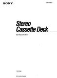 SONY TC-C5 STEREO CASSETTE DECK OPERATING INSTRUCTIONS INC TRSHOOT GUIDE 24 PAGES ENG