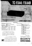 SONY TC-FX44 TC-FX44B STEREO CASSETTE TAPE DECK SERVICE MANUAL INC BLK DIAG PCBS SCHEM DIAGS AND PARTS LIST 17 PAGES ENG