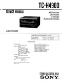 SONY TC-H4900 STEREO DOUBLE CASSETTE TAPE DECK SERVICE MANUAL INC BLK DIAG PCBS SCHEM DIAGS AND PARTS LIST 32 PAGES ENG