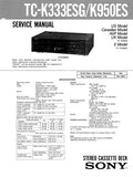 SONY TC-K333ESG TC-K950ES STEREO CASSETTE TAPE DECK SERVICE MANUAL INC BLK DIAG PCBS SCHEM DIAGS AND PARTS LIST 35 PAGES ENG