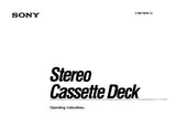 SONY TC-K333ESR TC-K333ES STEREO CASSETTE DECK OPERATING INSTRUCTIONS 19 PAGES ENG