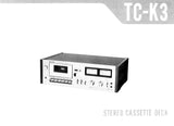 SONY TC-K3 STEREO CASSETTE DECK SERVICE MANUAL INC BLK DIAG PCBS SCHEM DIAG AND PARTS LIST 23 PAGES ENG