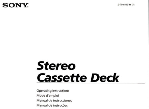 SONY TC-K415 TC-K515S STEREO CASSETTE DECK OPERATING INSTRUCTIONS 55 PAGES ENG FRANC ESP PORT