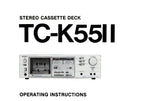 SONY TC-K55II STEREO CASSETTE DECK OPERATING INSTRUCTIONS 15 PAGES ENG