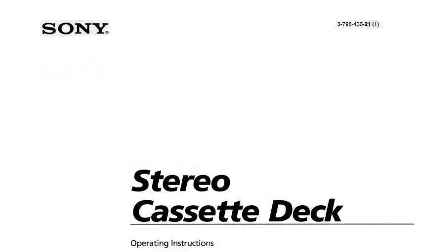 SONY TC-K561S TC-KA1ES STEREO CASSETTE DECK OPERATING INSTRUCTIONS 19 PAGES ENG